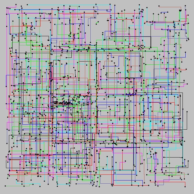 VLSI wire routing solution after parallel implementation